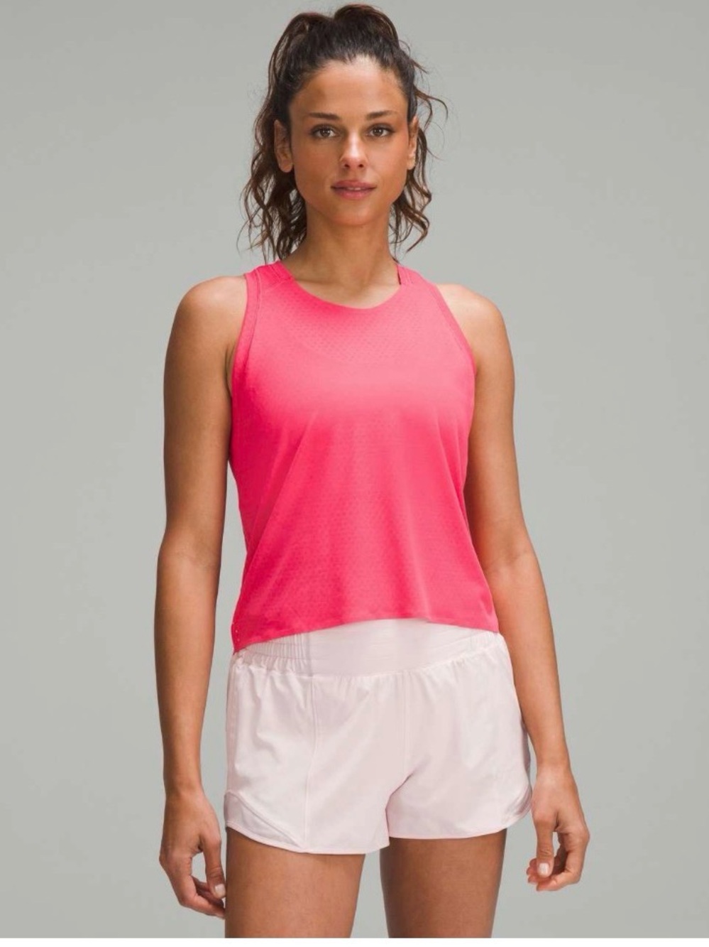 Lululemon Fast and Free Race Length Tank in Lip Gloss